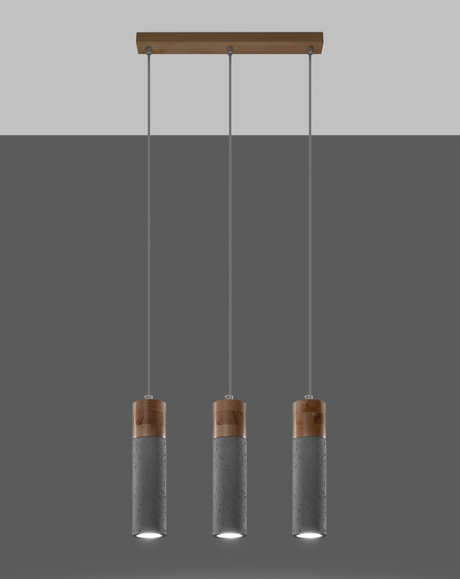 ZANE 3 lampe suspendue grise + 3x ampoule LED GU-10 4000K Cold 7W 630lm