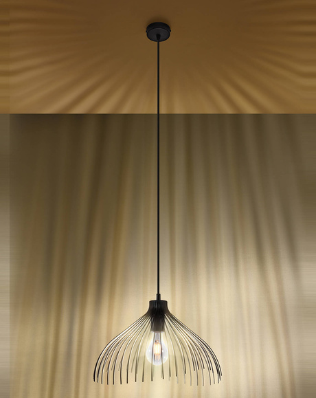 Lampe suspendue UMB noire + 1x ampoule LED E27 3000K Warm 7.5W 620lm