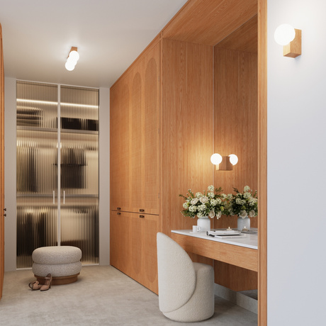 Plafonnier BULBO 4 bois naturel