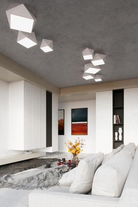 Plafond HEXA 35 WHITE + 2x ampoule LED E27 3000K Warm 7.5W 620lm