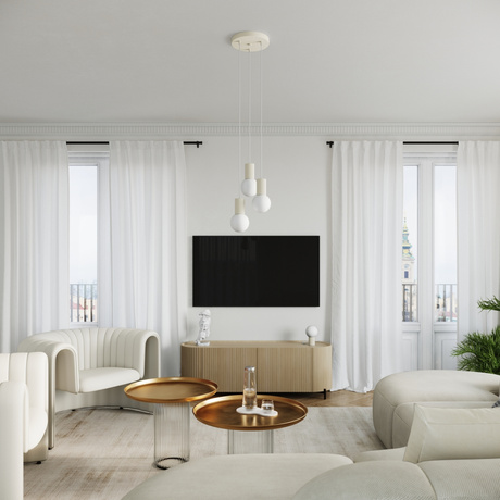 Lampe suspendue HALO 3P beige