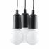DIEGO 3 lampe suspendue noire + 3x ampoule LED E27 3000K Warm 7,5W 620lm