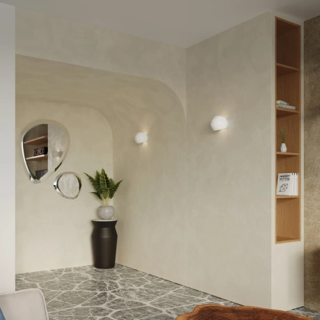 Applique vernie GLOBE blanc brillant