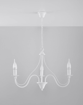 Lustre MINERWA 3 blanc + 3x ampoule LED E14 3000K Warm 7.5W 620lm