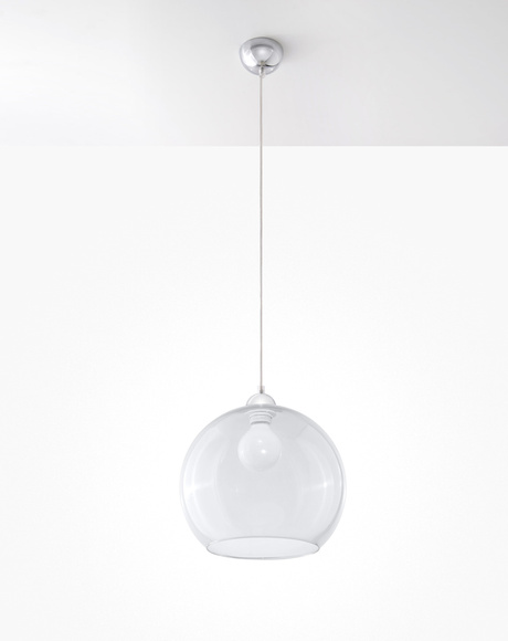 Lampe suspendue BALL transparente + 1x ampoule LED E27 4000K Cold 7,5W 650lm