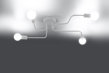 Lustre HECTOR 4 Blanc + 4x ampoule LED E27 3000K Warm 7.5W 620lm