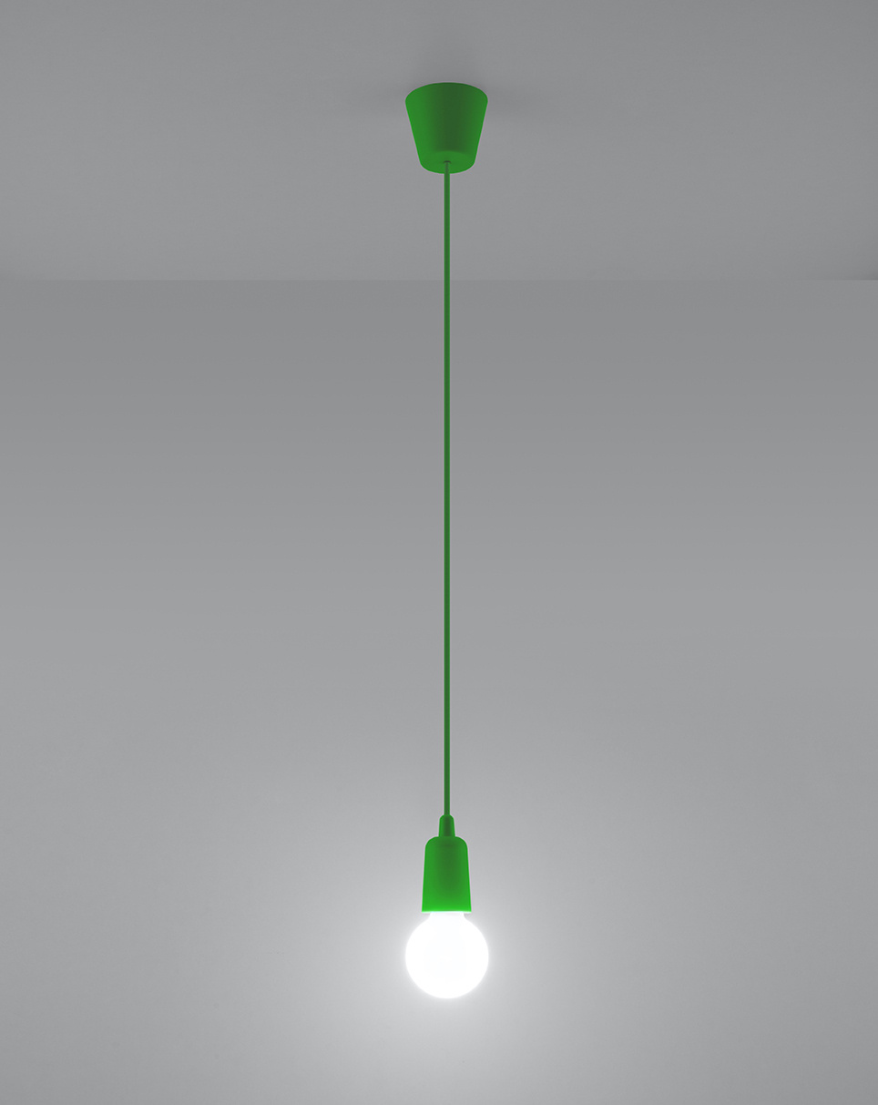 DIEGO 1 lampe suspendue verte + 1x ampoule LED E27 4000K Cold 7,5W 650lm