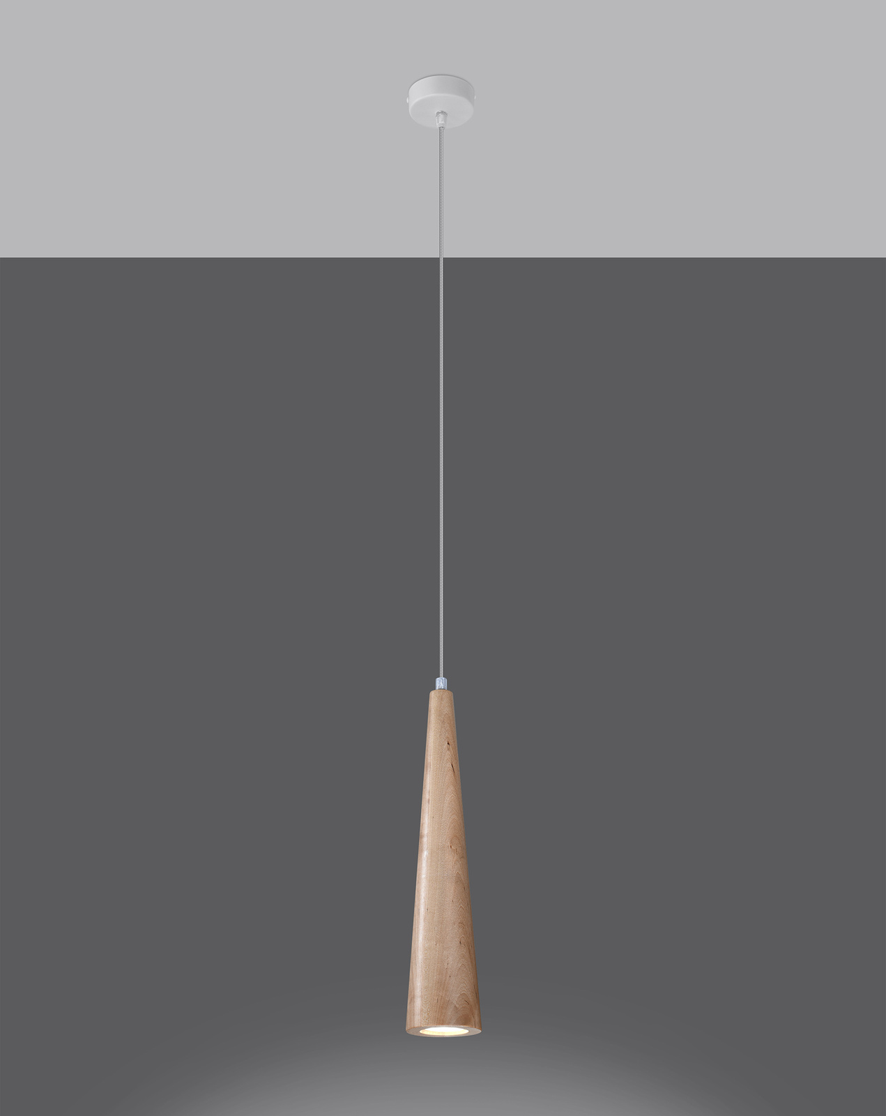 SULA 1 lampe suspendue en bois naturel + 1x ampoule LED GU-10 4000K froide 7W 630lm