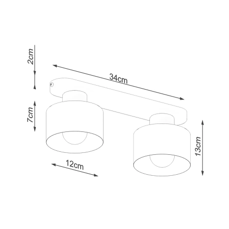 Plafonnier SAVAR 2 noir