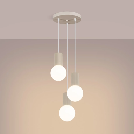 Lampe suspendue HALO 3P beige