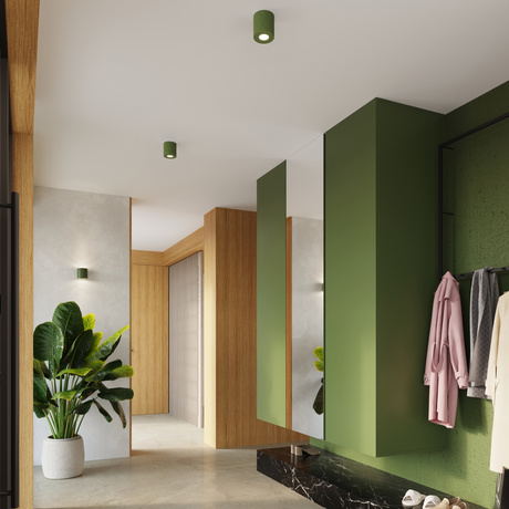 Plafonnier ORBIS béton vert olive