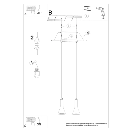 Lampe suspendue REA 2 béton