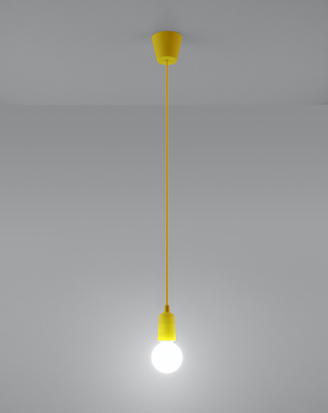 DIEGO 1 lampe suspendue jaune + 1x ampoule LED E27 3000K Warm 7,5W 620lm