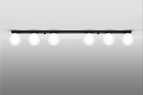 Plafond YOLI 6 noir + 6x ampoule LED G9 4000K froid 4.5W 460lm