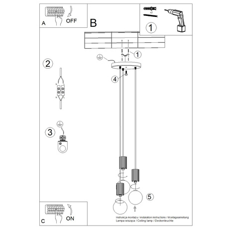 Lampe suspendue HALO 3P beige