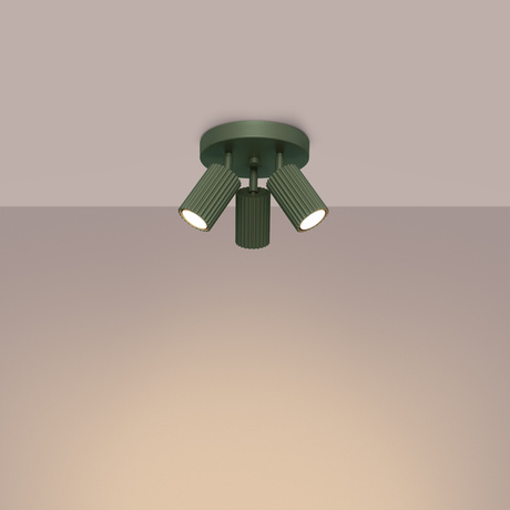 Plafonnier KARBON 3P vert olive