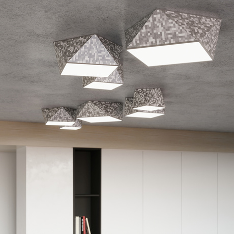 Plafond HEXA 35 CEKIN + 2x ampoule LED E27 4000K Froid 7.5W 650lm