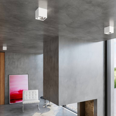 Plafond BLAKE Blanc + 1x ampoule LED GU10 AR111 3000K Chaud 12W 800lm