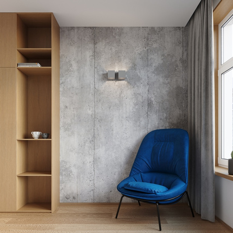 Applique QUAD 2 grise + 2x ampoule LED G9 4000K froide 4,5W 530lm