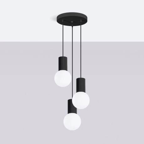 Lampe suspendue HALO 3P noir