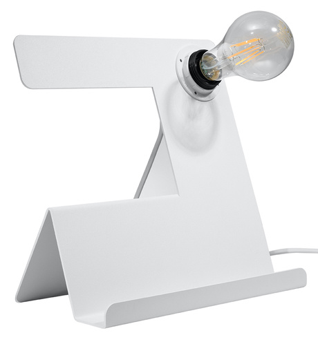 Lampe de bureau INCLINE blanc + 1x ampoule LED E27 3000K Warm 7,5W 620lm