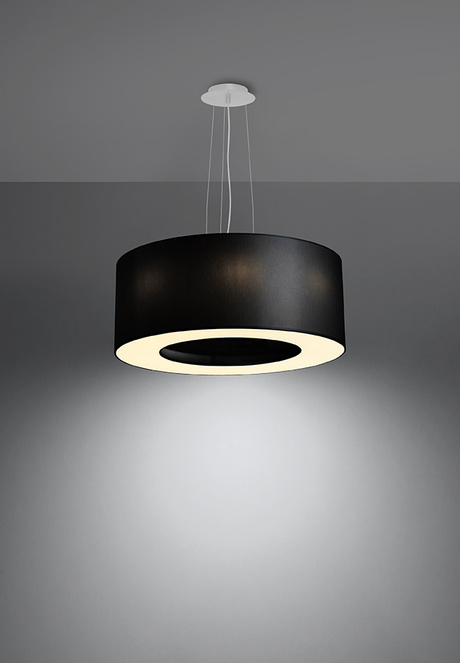 Lustre SATURNO 50 noir + 5x ampoule LED E27 4000K Froid 7.5W 650lm