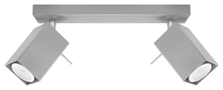 Plafond MERIDA 2 gris + 2x ampoule LED GU-10 4000K Froid 7W 630lm