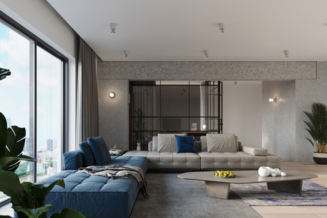 Plafond SALGADO béton + 1x ampoule LED E27 3000K Warm 7.5W 620lm