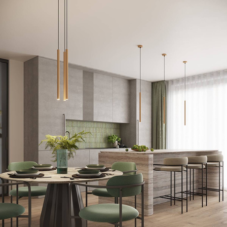 ARCHE 1 lampe suspendue dorée + 1x ampoule LED G9 4000K Cold 4,5W 460lm