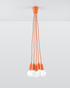 DIEGO 5 lampe suspendue orange + 5x ampoule LED E27 4000K Froid 7,5W 650lm