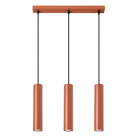 Lampe suspendue LAGOS 3L rouge ocre