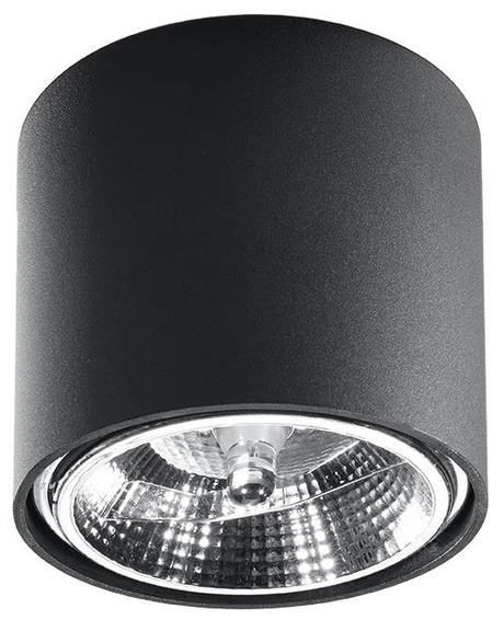 Plafond TIUBE noir + 1x ampoule LED GU10 AR111 3000K Warm 12W 800lm