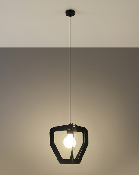 TRES lampe suspendue noire + 1x ampoule LED E27 3000K Warm 7.5W 620lm