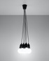 DIEGO 5 lampe suspendue noire + 5x ampoule LED E27 4000K Cold 7,5W 650lm