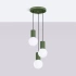 Lampe pendante HALO 3P vert olive