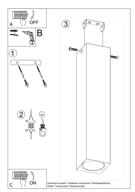 Plafond KEKE 30 chêne + 1x ampoule LED GU-10 3000K Warm 7W 620lm
