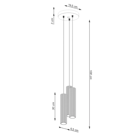 Lampe suspendue KARBON 3P blanc