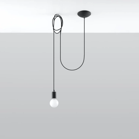 Lampe suspendue EDISON 1 noir