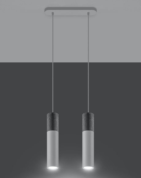 Lampe suspendue BORGIO 2 blanc + 2x ampoule LED GU-10 4000K Froid 7W 630lm