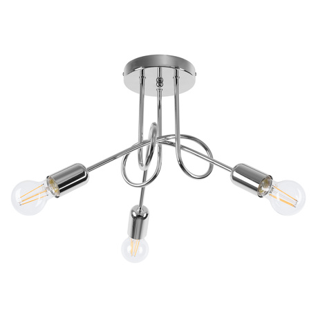Lustre SUPEŁ 3 chromes + 3X ampoules LED E27 3000K 7W 760lm