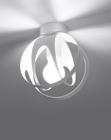 Plafond TULOS blanc + 1x ampoule LED E27 4000K Froid 7.5W 650lm