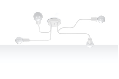 Lustre HECTOR 4 Blanc + 4x ampoule LED E27 4000K Froid 7.5W 650lm