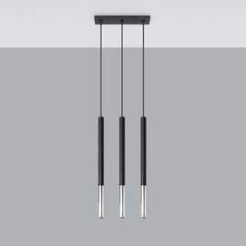Lampe suspendue MOZAICA 3L noir/chrome