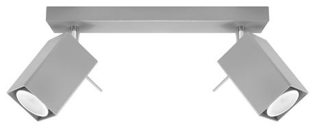 Plafond MERIDA 2 gris + 2x ampoule LED GU-10 3000K Warm 7W 620lm