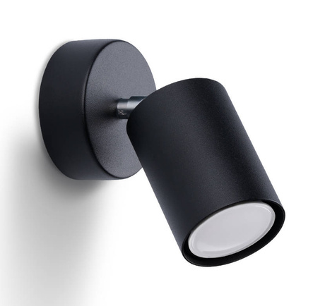 Applique LEMMI 1 noire + 1x ampoule LED GU-10 4000K froide 7W 530lm