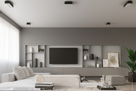 Plafond MONO 1 noir + 1x ampoule LED GU-10 4000K froid 7W 630lm