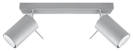 Plafond RING 2 gris + 2x ampoule LED GU-10 3000K Warm 7W 620lm