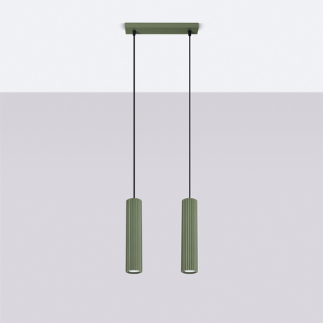 Lampe suspendue KARBON 2 vert olive