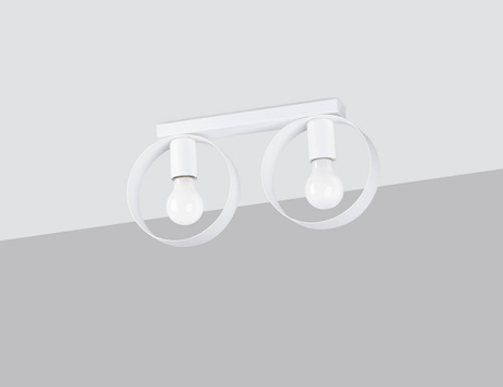 Plafond TITRAN 2 blanc + 2x ampoule LED E27 3000K Warm 7.5W 620lm