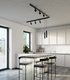 Plafonnier, 8 spots, système de rail triphasé, RING/LAGOS